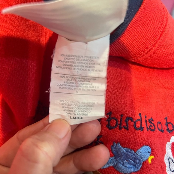 Vintage Double Crewneck Red Graphic Sweatshirt - Picture 7 of 8